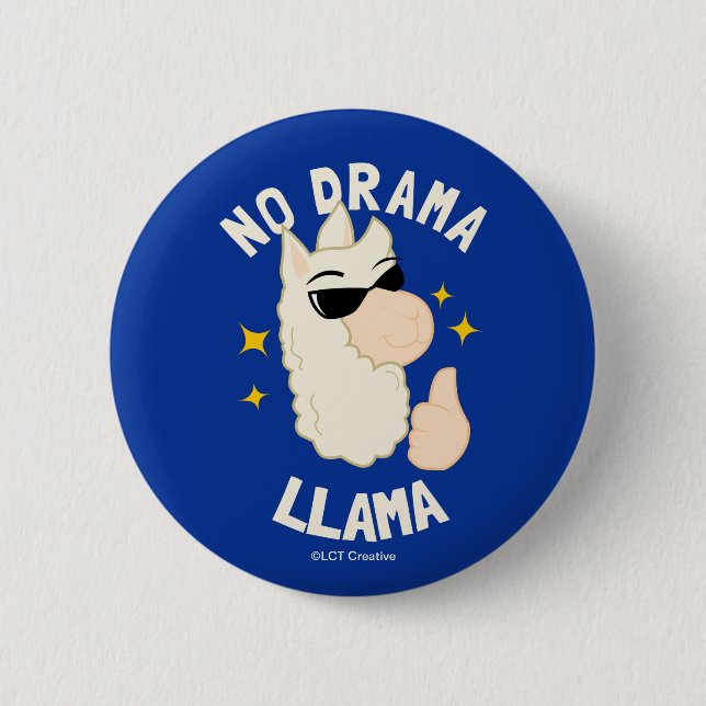 Badge Rond 5 Cm No Drama Llama (Devant)