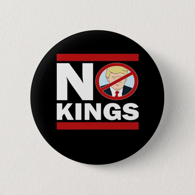 Badge Rond 5 Cm No Kings Anti Classic Minimal Clean (Devant)