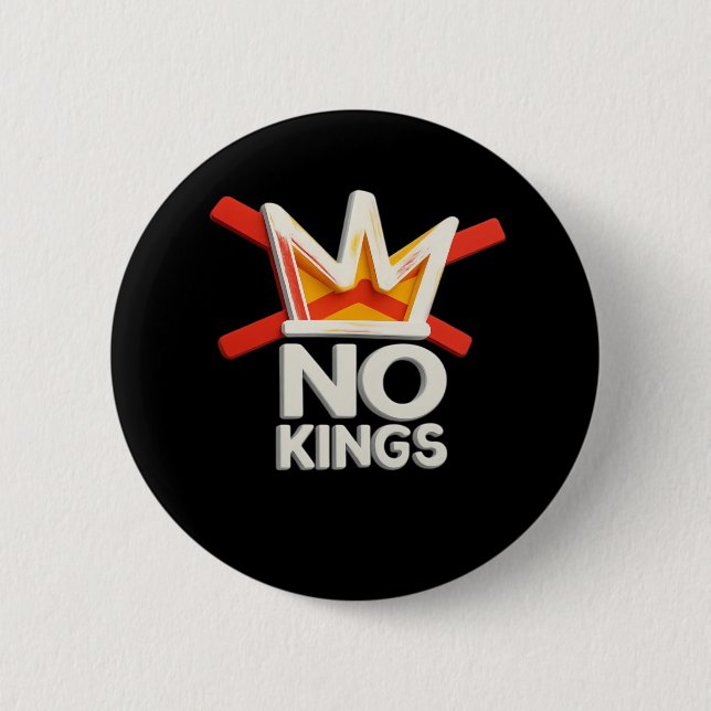Badge Rond 5 Cm No Kings Anti Minimal Clean Design (Devant)