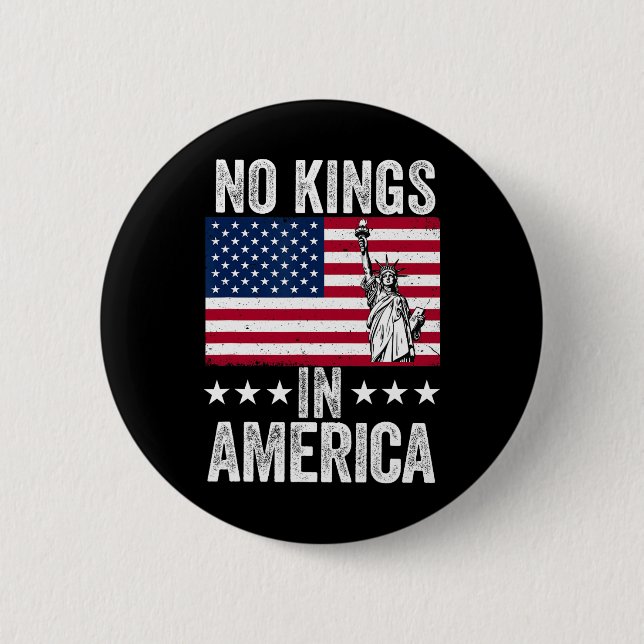 Badge Rond 5 Cm No Kings In America Flag Protest Save Democracy 9 (Devant)