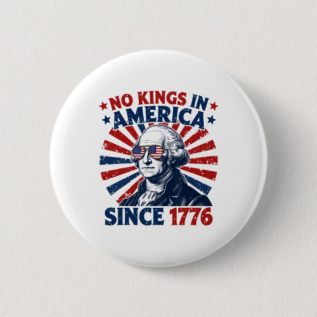 Badge Rond 5 Cm No Kings In America Since 1776 Distressed Flag Usa (Devant)