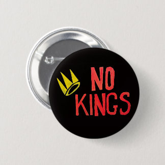 Badge Rond 5 Cm No Kings Proud to be An American Sign
