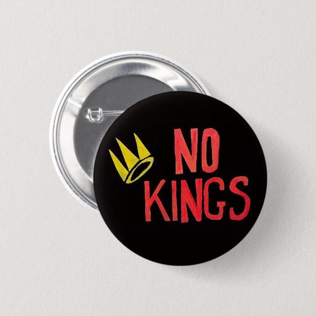 Badge Rond 5 Cm No Kings Proud to be An American Sign (Devant & derrière)