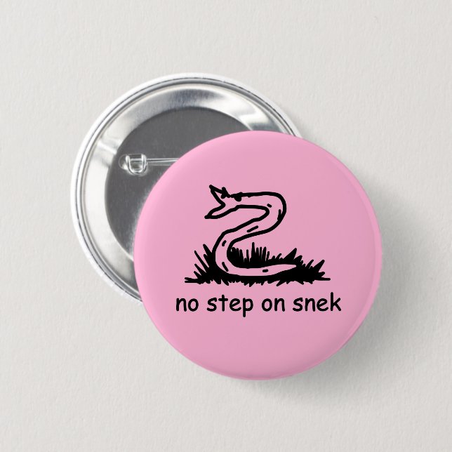 Badge Rond 5 Cm No step on snek memes (Devant & derrière)