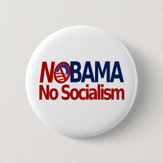 Badge Rond 5 Cm NOBAMA aucun socialisme