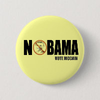 Nobama Vote McCain Drôle Anti Obama Bouton Épingle