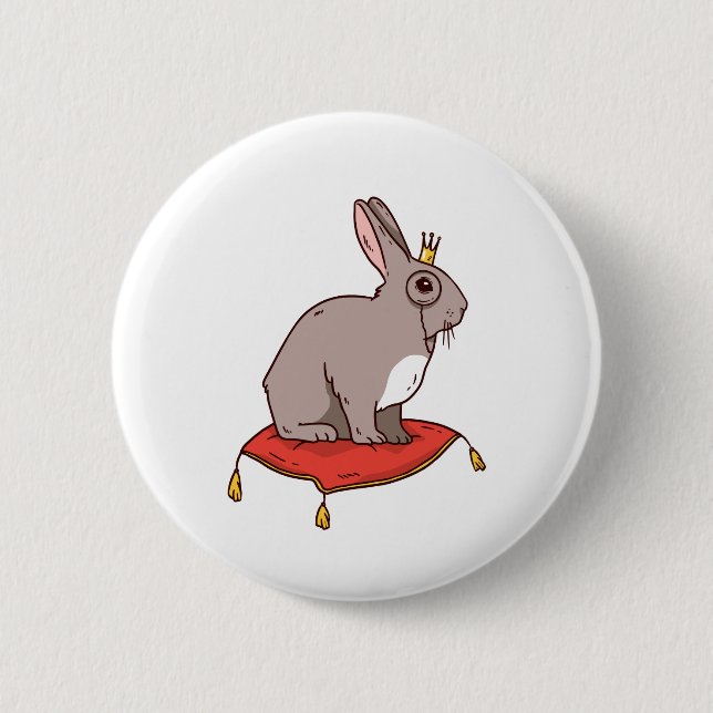 Badge Rond 5 Cm Noble lapin (Devant)