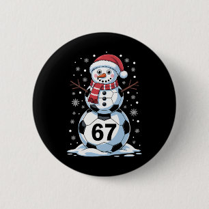 Badge Rond 5 Cm Noël 67 Mème Football Bonhomme de Neige Arbre Drôl