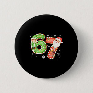 Badge Rond 5 Cm Noël 6 7 Six Sept Drôle 67 Mème Père Noël