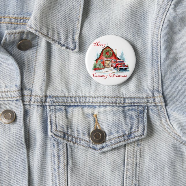 Badge Rond 5 Cm Noël à la campagne (En situation)