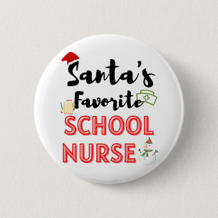 Badge Rond 5 Cm Noël à l'infirmière scolaire