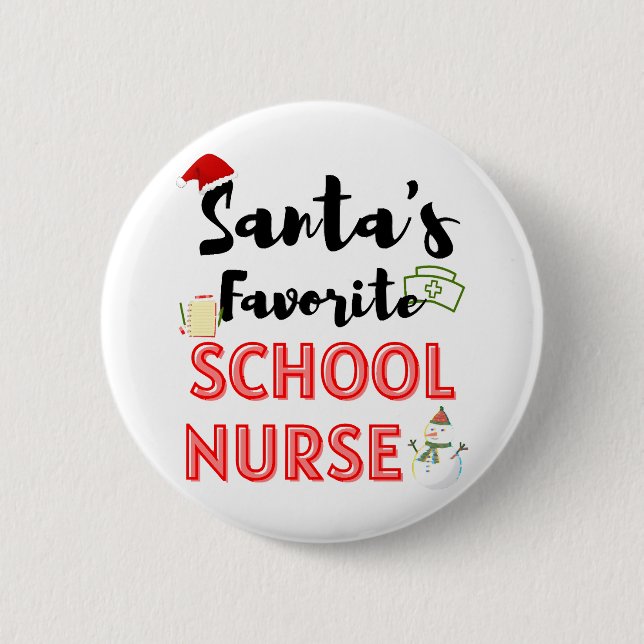 Badge Rond 5 Cm Noël à l'infirmière scolaire (Devant)