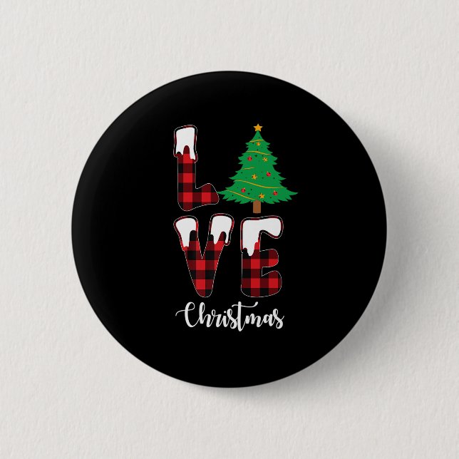 Badge Rond 5 Cm Noël Amour Arbre de Noël Père Noël Famille Femmes  (Devant)