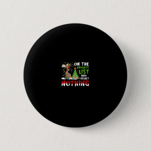 Badge Rond 5 Cm noël âne sur la liste coquine et je regrette