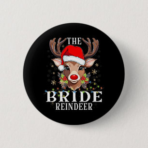 Badge Rond 5 Cm Noël assorti La mariée Renne Famille