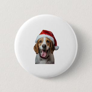 Badge Rond 5 Cm Noël beagle