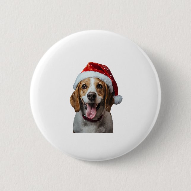 Badge Rond 5 Cm Noël beagle (Devant)