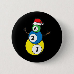 Badge Rond 5 Cm Noël Billard Snowman Enfants Noël présent