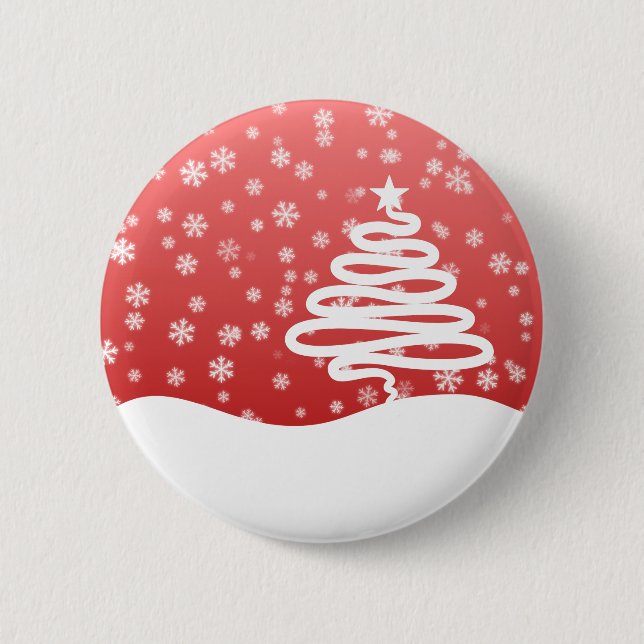 Badge Rond 5 Cm Noël blanc (Devant)