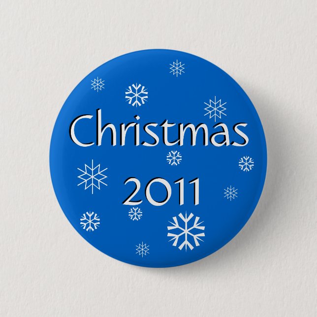 Badge Rond 5 Cm Noël bleu 2011 (Devant)