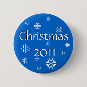 Badge Rond 5 Cm Noël bleu 2011