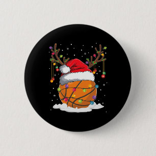 Badge Rond 5 Cm Noël Byskbyll Reindeer Fun Santa Hat Xmas K