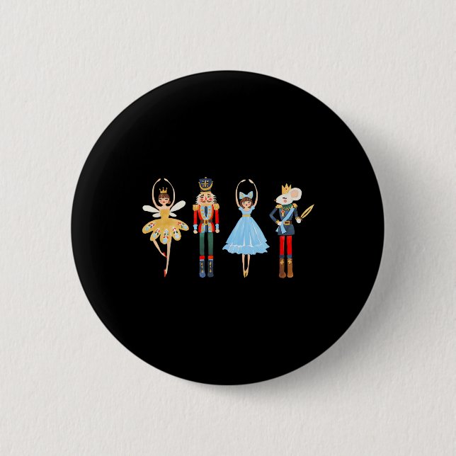 Badge Rond 5 Cm Noël Casse-Noisette Ballet Cute Noël Cadeaux de No (Devant)