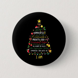 Badge Rond 5 Cm Noël chrétien Jésus Bible Noms Arbre de Noël Sh