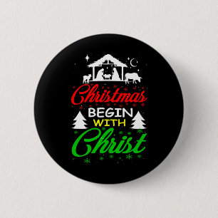 Badge Rond 5 Cm Noël commence avec le Christ