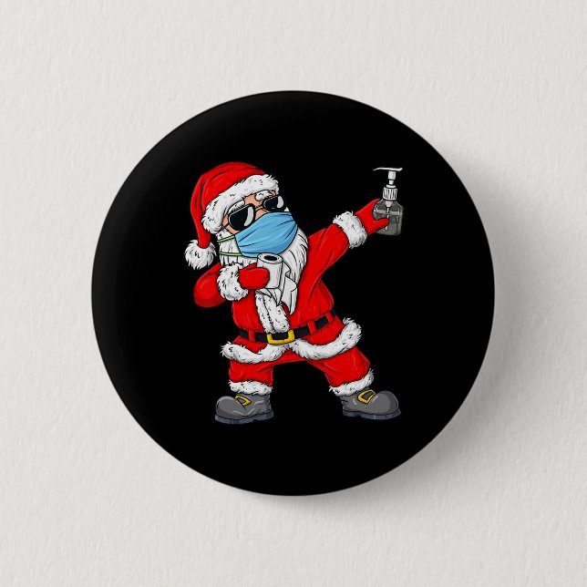 Badge Rond 5 Cm Noël Dabbing Santa Claus Noël Fun Boys Enfants T (Devant)