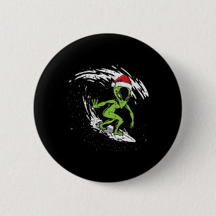 Badge Rond 5 Cm Noël d'Alien de surf en juillet Vacances d'été de