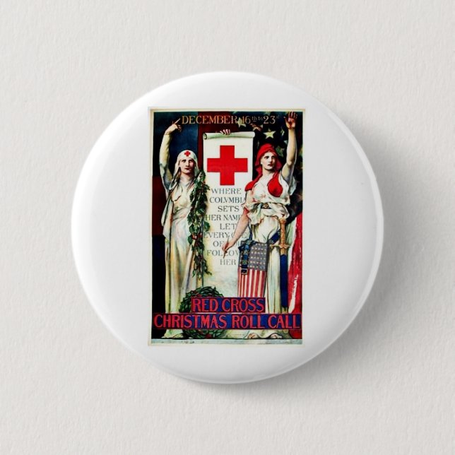 Badge Rond 5 Cm Noël de Croix-Rouge (Devant)