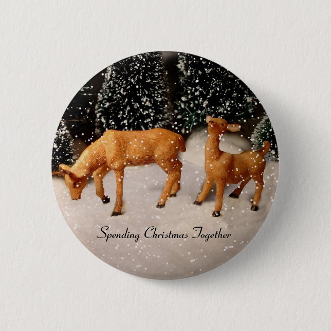 Badge Rond 5 Cm Noël de dépense se boutonnent ensemble (Devant)