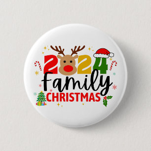 Badge Rond 5 Cm Noël de famille 2024