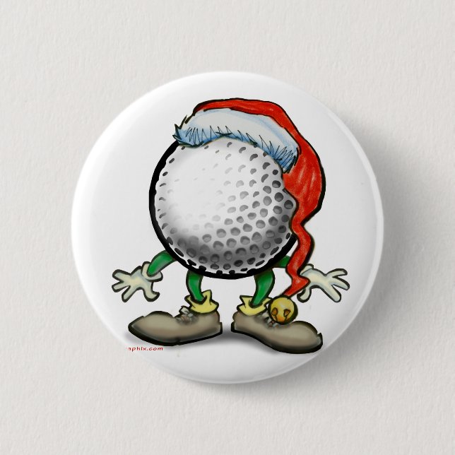 Badge Rond 5 Cm Noël de golf (Devant)