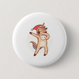 Badge Rond 5 Cm noël de la licorne