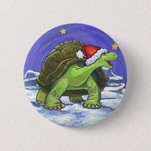 Badge Rond 5 Cm Noël de la tortue nocturne étoilée
