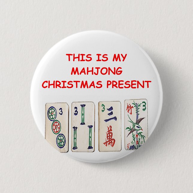 Badge Rond 5 Cm Noël de MAHJONG (Devant)
