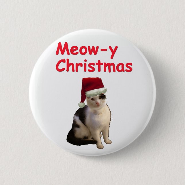 Badge Rond 5 Cm Noël de Meowy (Devant)