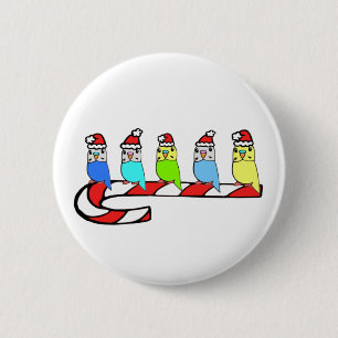 Badge Rond 5 Cm Noël de Perruches