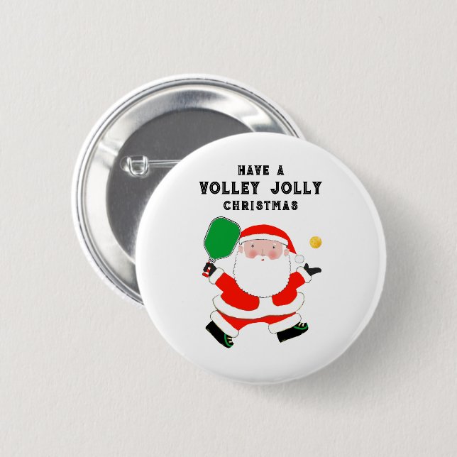 Badge Rond 5 Cm Noël de Pickball (Devant & derrière)