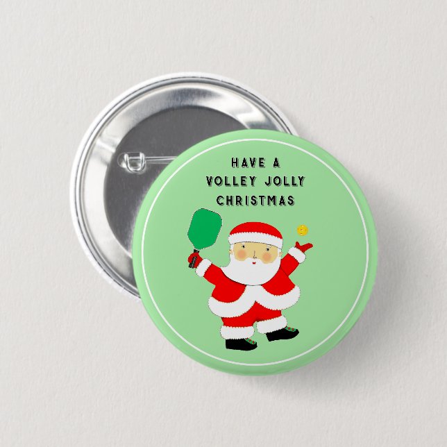 Badge Rond 5 Cm Noël de pickleball (Devant & derrière)