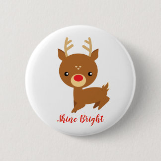 Badge Rond 5 Cm Noël de renne de Rudolph