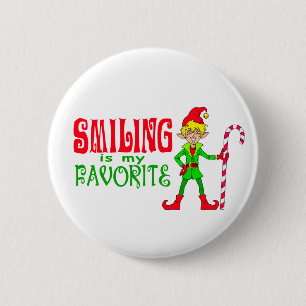 Badge Rond 5 Cm Noël de sourire Elf