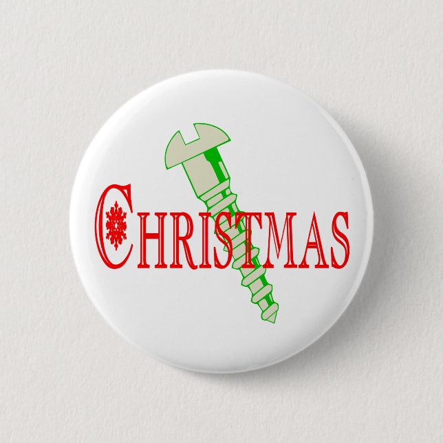 Badge Rond 5 Cm Noël de vis (Devant)