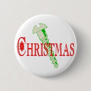 Badge Rond 5 Cm Noël de vis