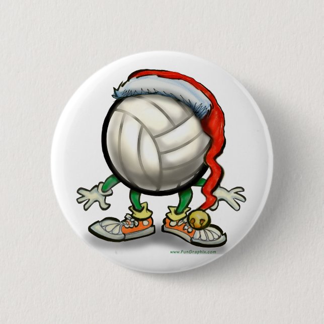 Badge Rond 5 Cm Noël de volleyball (Devant)