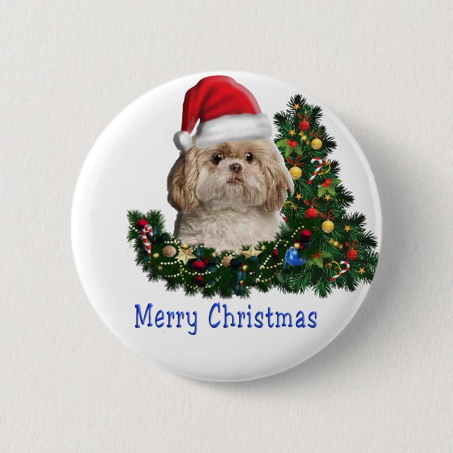 Badge Rond 5 Cm Noël des animaux (Devant)