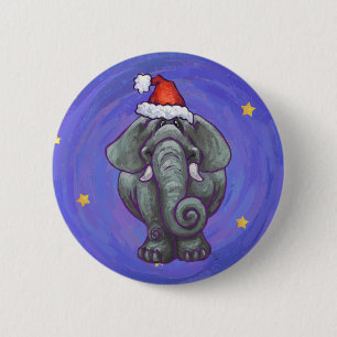Badge Rond 5 Cm Noël des éléphants