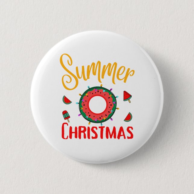 Badge Rond 5 Cm Noël d'été juillet (Devant)